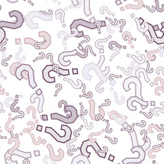Quiz seamless pattern. Question marks, doubt, faq