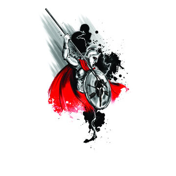 Warrior Tattoo Tshirt Design Gladiator Spartan Stock Vector Royalty Free  699564655  Shutterstock