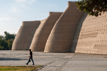 Uzbekistan. Bukhara. Views of the ancient fortress of Ark. - obrazy, fototapety, plakaty