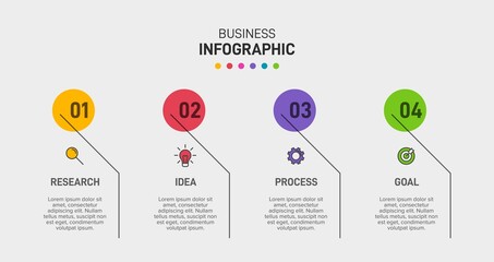 Infographic design with icons and 4 options or steps. Thin line vector. Infographics business concept. Can be used for info graphics, flow charts, presentations, web sites, banners, printed materials.