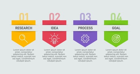 Infographic design with icons and 4 options or steps. Thin line vector. Infographics business concept. Can be used for info graphics, flow charts, presentations, web sites, banners, printed materials.