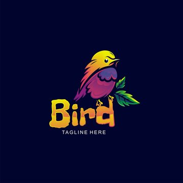 Bird logo in modern color for t-shirt design and brand name