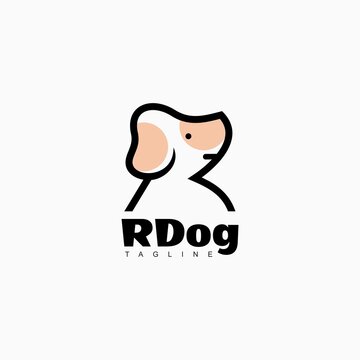 Dog logo simple design concept and monoline style design for pet shop brand name and other
