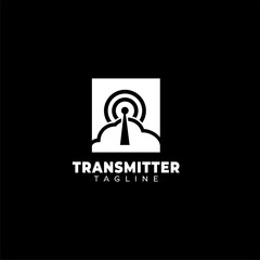 Fototapeta premium Transmitter simple logo design in black and white color