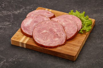 Slices of pork meat ham