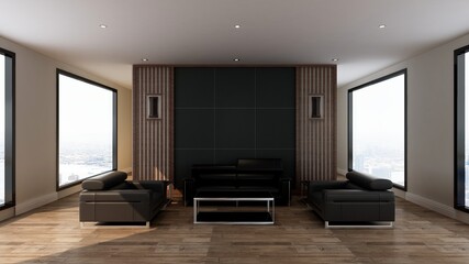 office lobby waiting room 3d render the realistic design