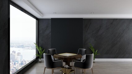 office meeting room for company wall logo mockup