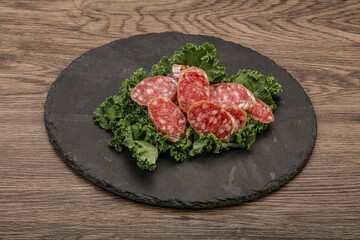 Iberian pork Fuet sausage slices