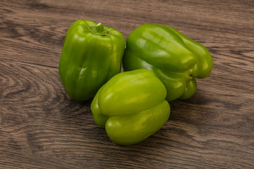 Green sweet bell pepper heap