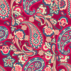 Damask Paisley seamless vector pattern for fabric design