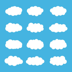 Set of clouds collection. Cloud icon. Cloud Vector, Cloud symbol. Vector illustration