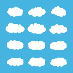 Set of clouds collection. Cloud icon. Cloud Vector, Cloud symbol. Vector illustration