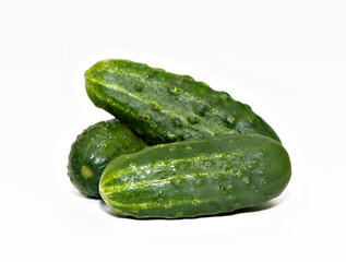 Two cucumbers on a white background