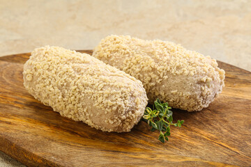 Raw chicken cutlet for roast