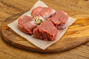 Raw pork tenderloin for cooking