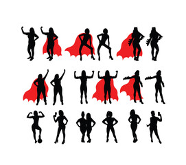 Super Ladies Silhouettes, art vector design	
