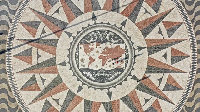 Drone footage of a tourists within the antique square