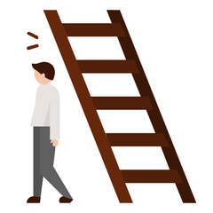 walking under a ladder flat icon