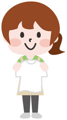 二頭身_家事をする女性