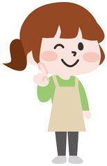 二頭身_家事をする女性