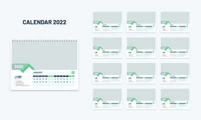 New year wall, desk, table calendar 2022