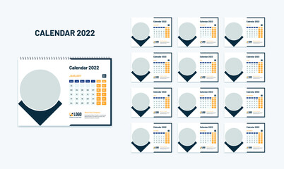 New year wall, desk, table calendar 2022