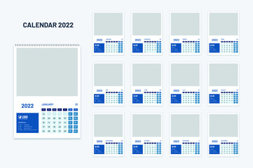 New year wall, desk, table calendar 2022