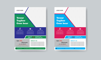 Medical Healthcare Flyer Template A4 medical flyer Template in green & blue color