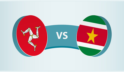 Isle of Man versus Suriname, team sports competition concept.