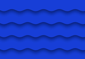 Obraz na płótnie Canvas Fondo de capas azul en ondas y olas superpuestas.