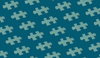 Background for the design and banner. A blue puzzle element on a blue background. Pattern