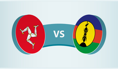 Isle of Man versus New Caledonia, team sports competition concept.