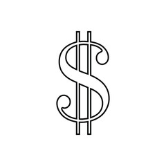 Obraz premium Dollar vector icon. Money illustration symbol. Currency sign or logo.