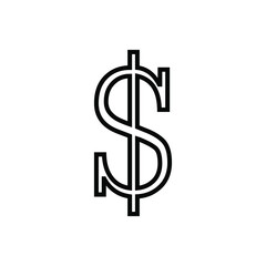 Dollar vector icon. Money illustration symbol. Currency sign or logo.