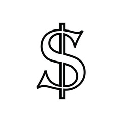 Dollar vector icon. Money illustration symbol. Currency sign or logo.