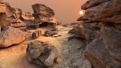 Stone mountain at Sam Phan Bok ,Grand canyon of Thailand