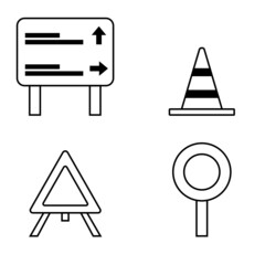 Set of traffic objects vector illustration