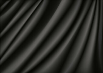 abstract black background. Luxury cloth vector or liquid wave or wavy folds of grunge silk texture satin velvet material for luxurious elegant wallpaper vector design