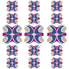 Seamless pattern with abstract colorful flowers. Vector illustration.