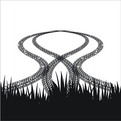 tire tracks vector