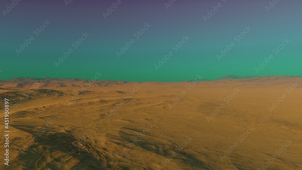 Canvas Prints beautiful view from an exoplanet, a view from an alien planet, a computer-generated surface, a fanta