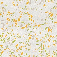 Seamless terrazzo pattern for surface design and print. High quality confetti illustration. Trendy rock and mineral composite mosaic composition in repeat. Textile print in light colors.