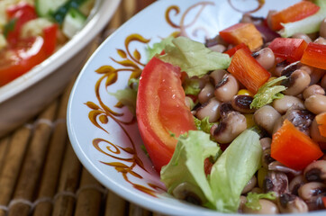 Nigeria black-eyed pea beans salad.