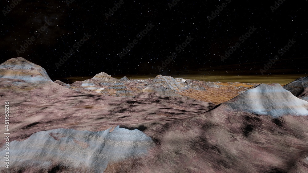 Canvas Prints beautiful view from an exoplanet, a view from an alien planet, a computer-generated surface, a fanta