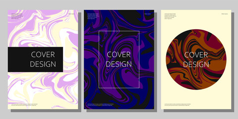 Modern abstract covers set. Creative fluid colors backgrounds. Vector banner and poster template in Eps10.