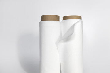 White cotton Fabric Rolls Mockup	