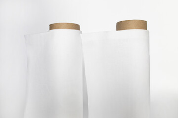 White cotton Fabric Rolls Mockup	