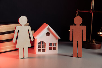 Divorced couple and house