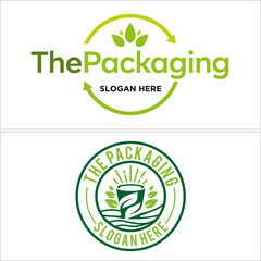 The industry packaging go green logo design 