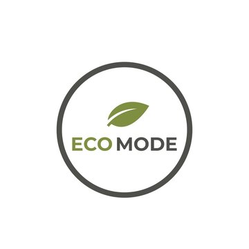 eco mode round icon. eco friendly and ecology symbol. symbol with leaf